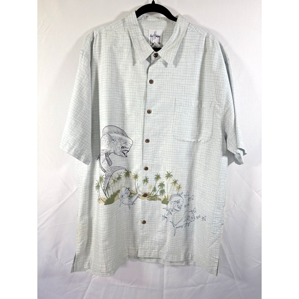 Guy Harvey shirt size 2XL fish theme button up short sleeves